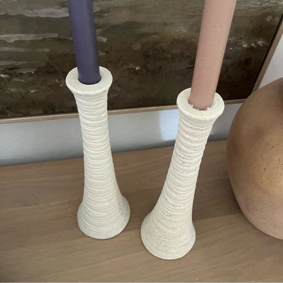 Candle Holders, Shafford Italian Pottery, Avignon, Hand  2 Vintage ceramic pottery candlestick holders